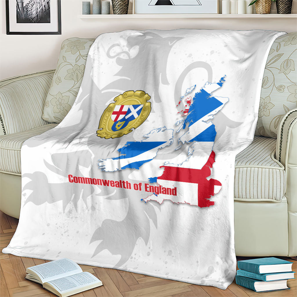 Commonwealth Of England Map Blanket Historical British Isles Flag Silhouette