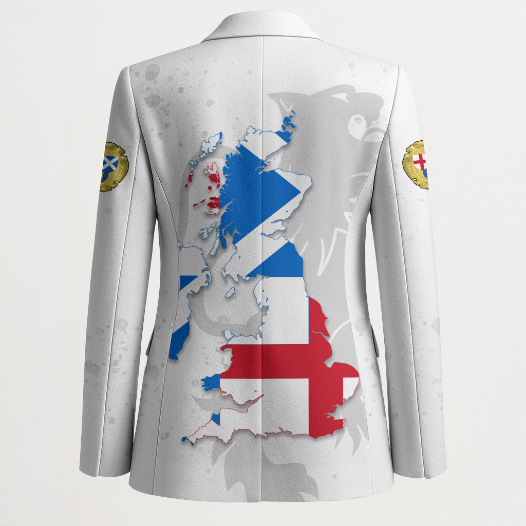 Commonwealth Of England Map Blazer Historical British Isles Flag Silhouette