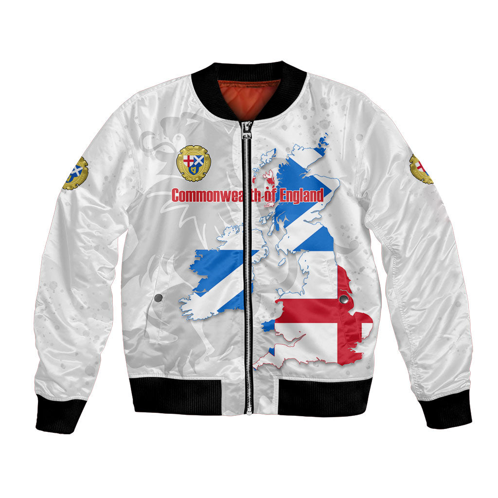 Commonwealth Of England Map Bomber Jacket Historical British Isles Flag Silhouette