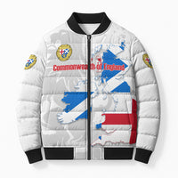 Commonwealth Of England Map Bomber Puffer Jacket Historical British Isles Flag Silhouette