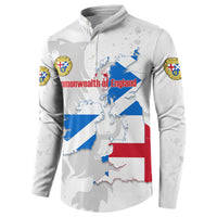 Commonwealth Of England Map Button Sweatshirt Historical British Isles Flag Silhouette