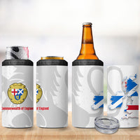 Commonwealth Of England Map 4 in 1 Can Cooler Tumbler Historical British Isles Flag Silhouette