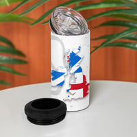 Commonwealth Of England Map 4 in 1 Can Cooler Tumbler Historical British Isles Flag Silhouette
