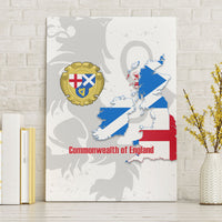 Commonwealth Of England Map Canvas Wall Art Historical British Isles Flag Silhouette