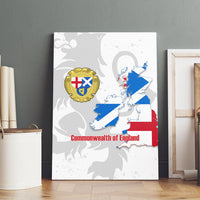 Commonwealth Of England Map Canvas Wall Art Historical British Isles Flag Silhouette