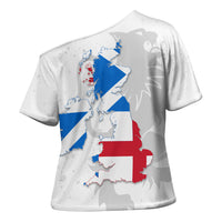 Commonwealth Of England Map Cross Shoulder Shirt Historical British Isles Flag Silhouette