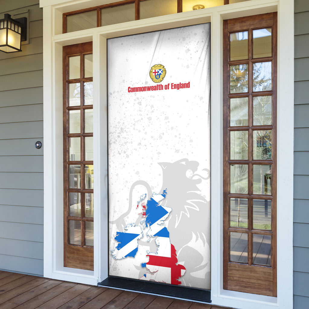 Commonwealth Of England Map Door Cover Historical British Isles Flag Silhouette