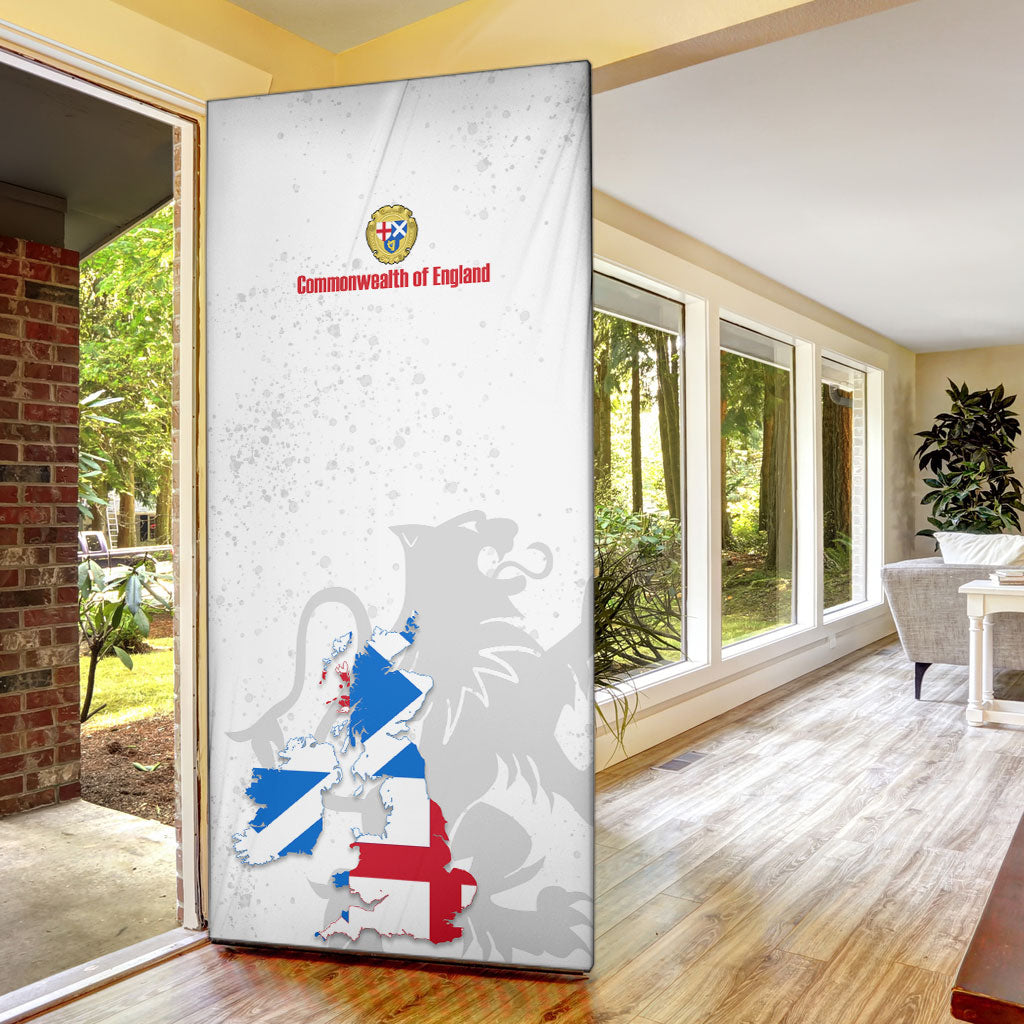 Commonwealth Of England Map Door Cover Historical British Isles Flag Silhouette