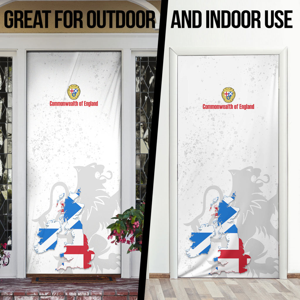 Commonwealth Of England Map Door Cover Historical British Isles Flag Silhouette