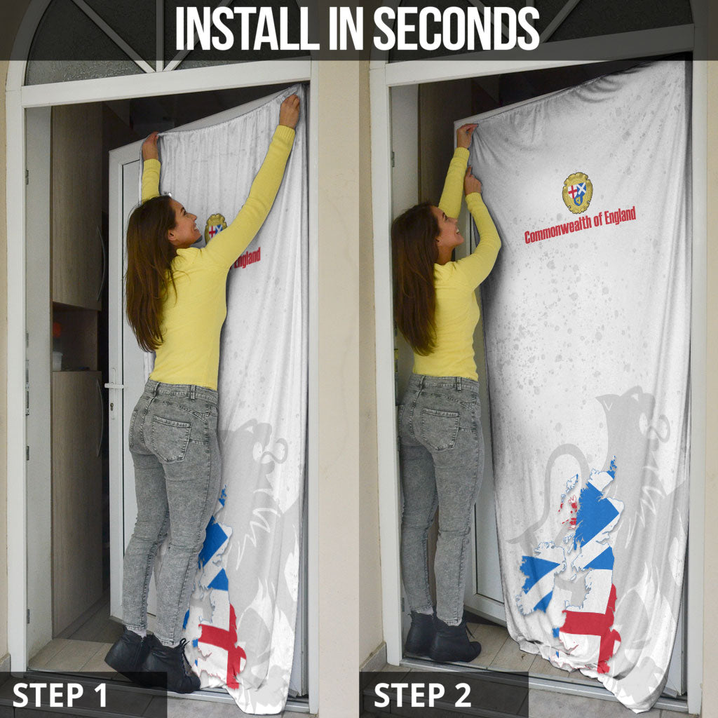 Commonwealth Of England Map Door Cover Historical British Isles Flag Silhouette