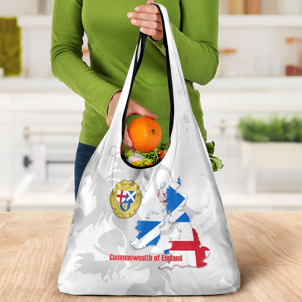 Commonwealth Of England Map Grocery Bag Historical British Isles Flag Silhouette