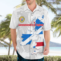 Commonwealth Of England Map Hawaiian Shirt Historical British Isles Flag Silhouette