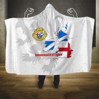 Commonwealth Of England Map Hooded Blanket Historical British Isles Flag Silhouette