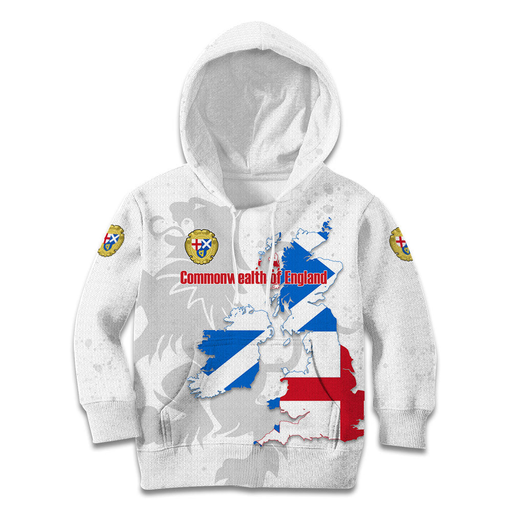 Commonwealth Of England Map Kid Hoodie Historical British Isles Flag Silhouette
