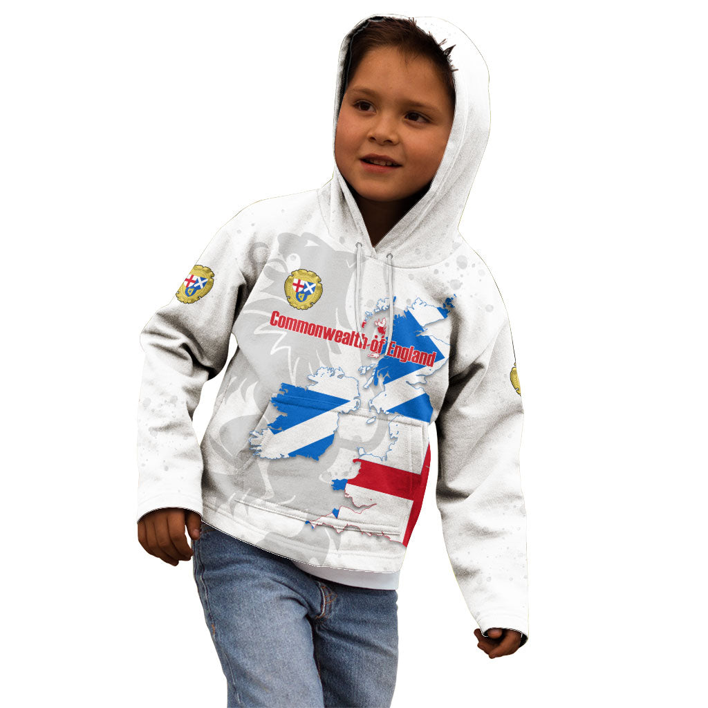 Commonwealth Of England Map Kid Hoodie Historical British Isles Flag Silhouette