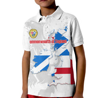 Commonwealth Of England Map Kid Polo Shirt Historical British Isles Flag Silhouette