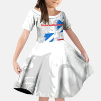 Commonwealth Of England Map Kid Short Sleeve Dress Historical British Isles Flag Silhouette