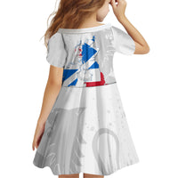 Commonwealth Of England Map Kid Short Sleeve Dress Historical British Isles Flag Silhouette