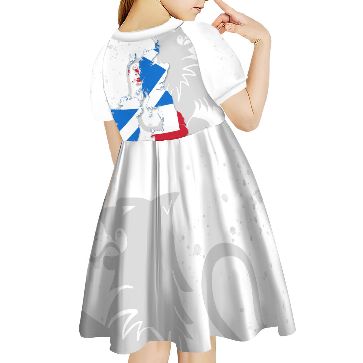 Commonwealth Of England Map Kid Short Sleeve Dress Historical British Isles Flag Silhouette