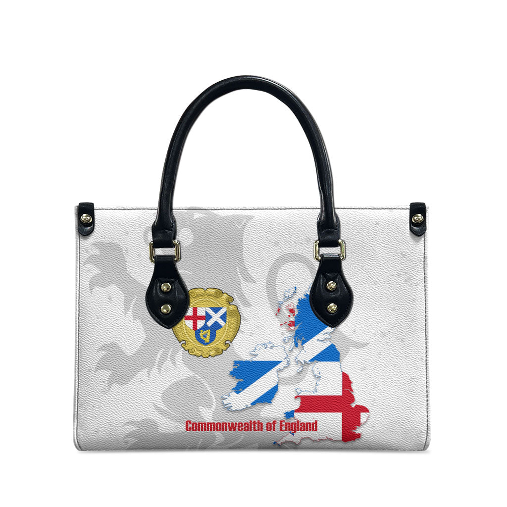 Commonwealth Of England Map Leather Bag Historical British Isles Flag Silhouette