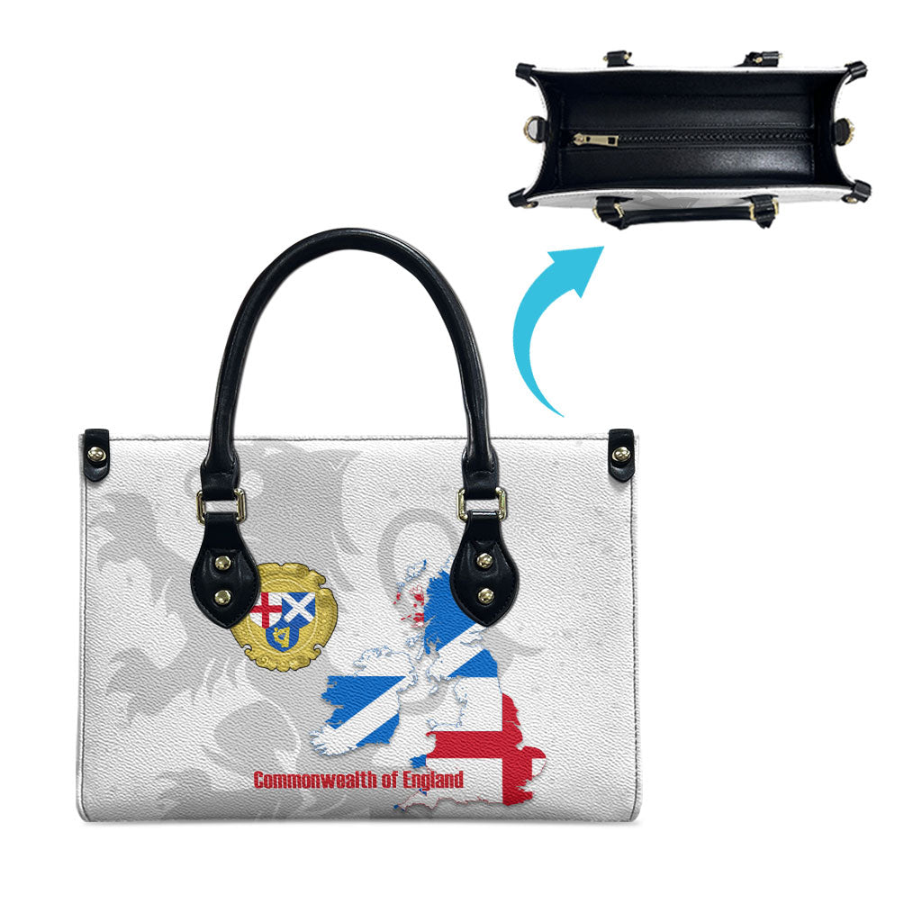 Commonwealth Of England Map Leather Bag Historical British Isles Flag Silhouette