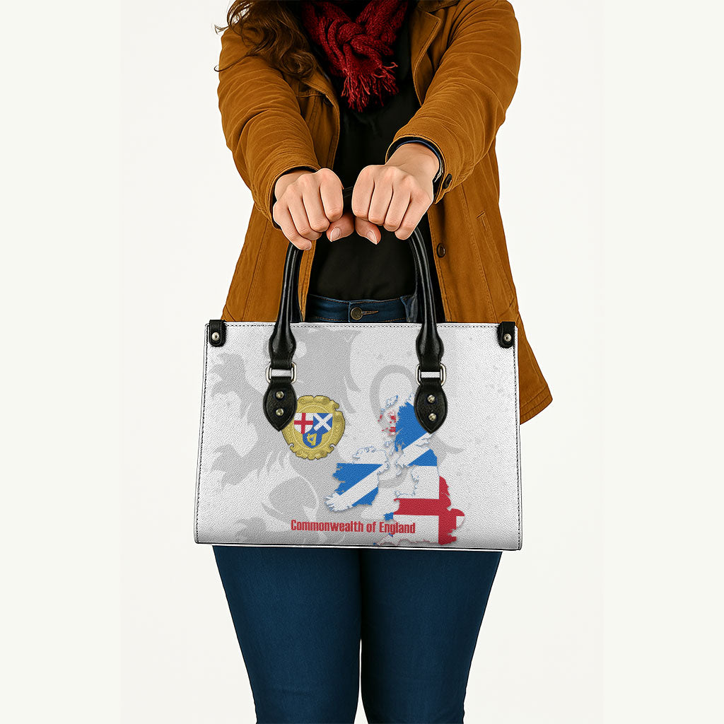 Commonwealth Of England Map Leather Bag Historical British Isles Flag Silhouette