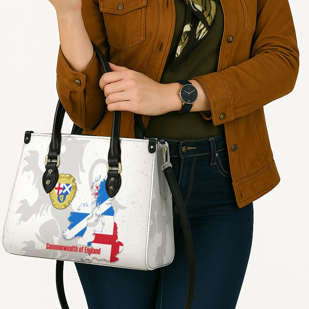 Commonwealth Of England Map Leather Bag Historical British Isles Flag Silhouette