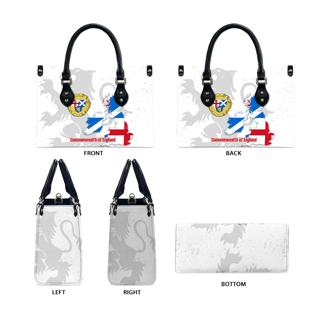 Commonwealth Of England Map Leather Bag Historical British Isles Flag Silhouette