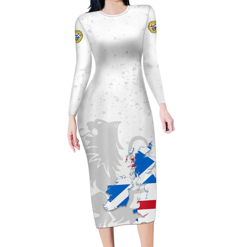 Commonwealth Of England Map Long Sleeve Bodycon Dress Historical British Isles Flag Silhouette