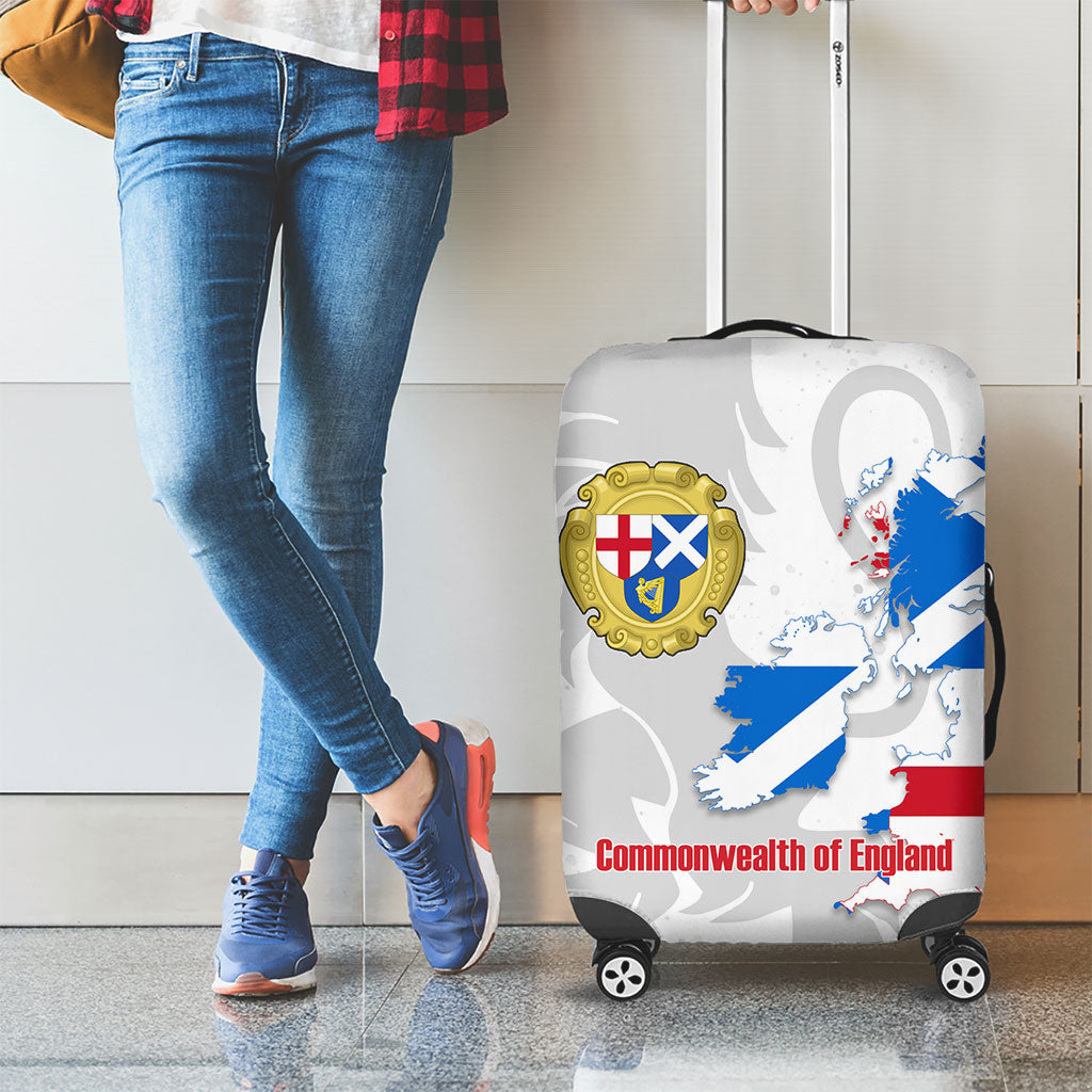 Commonwealth Of England Map Luggage Cover Historical British Isles Flag Silhouette