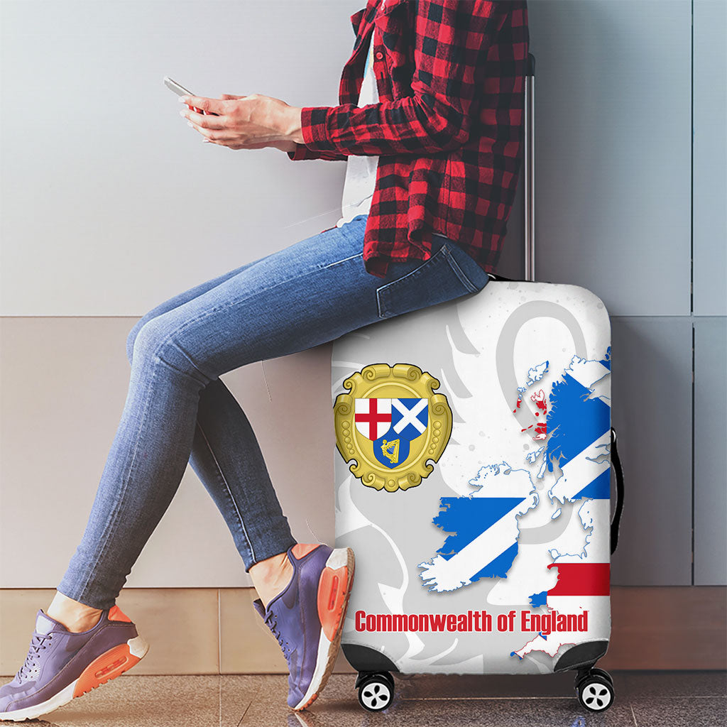 Commonwealth Of England Map Luggage Cover Historical British Isles Flag Silhouette