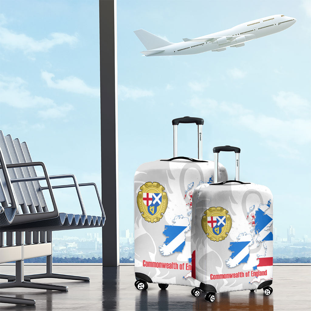 Commonwealth Of England Map Luggage Cover Historical British Isles Flag Silhouette