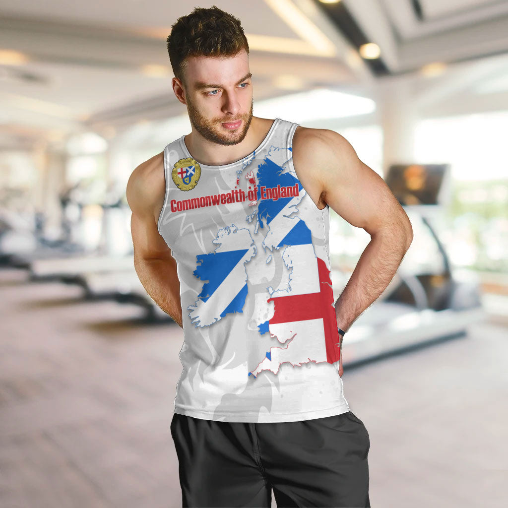 Commonwealth Of England Map Men Tank Top Historical British Isles Flag Silhouette
