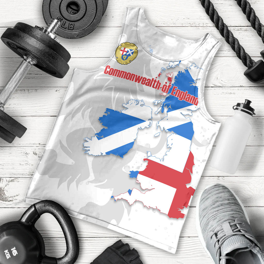 Commonwealth Of England Map Men Tank Top Historical British Isles Flag Silhouette