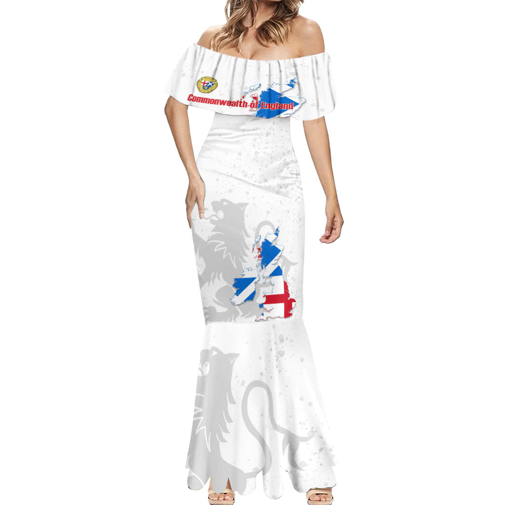 Commonwealth Of England Map Mermaid Dress Historical British Isles Flag Silhouette
