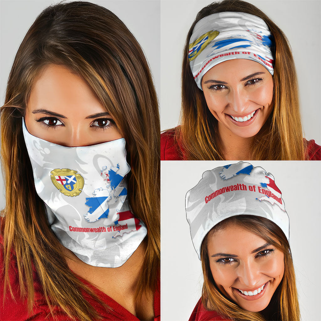 Commonwealth Of England Map Neck Gaiter Historical British Isles Flag Silhouette