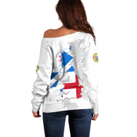 Commonwealth Of England Map Off Shoulder Sweater Historical British Isles Flag Silhouette
