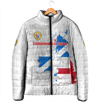 Commonwealth Of England Map Padded Jacket Historical British Isles Flag Silhouette