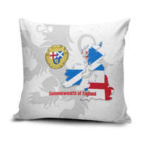 Commonwealth Of England Map Pillow Cover Historical British Isles Flag Silhouette