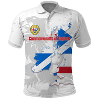Commonwealth Of England Map Polo Shirt Historical British Isles Flag Silhouette