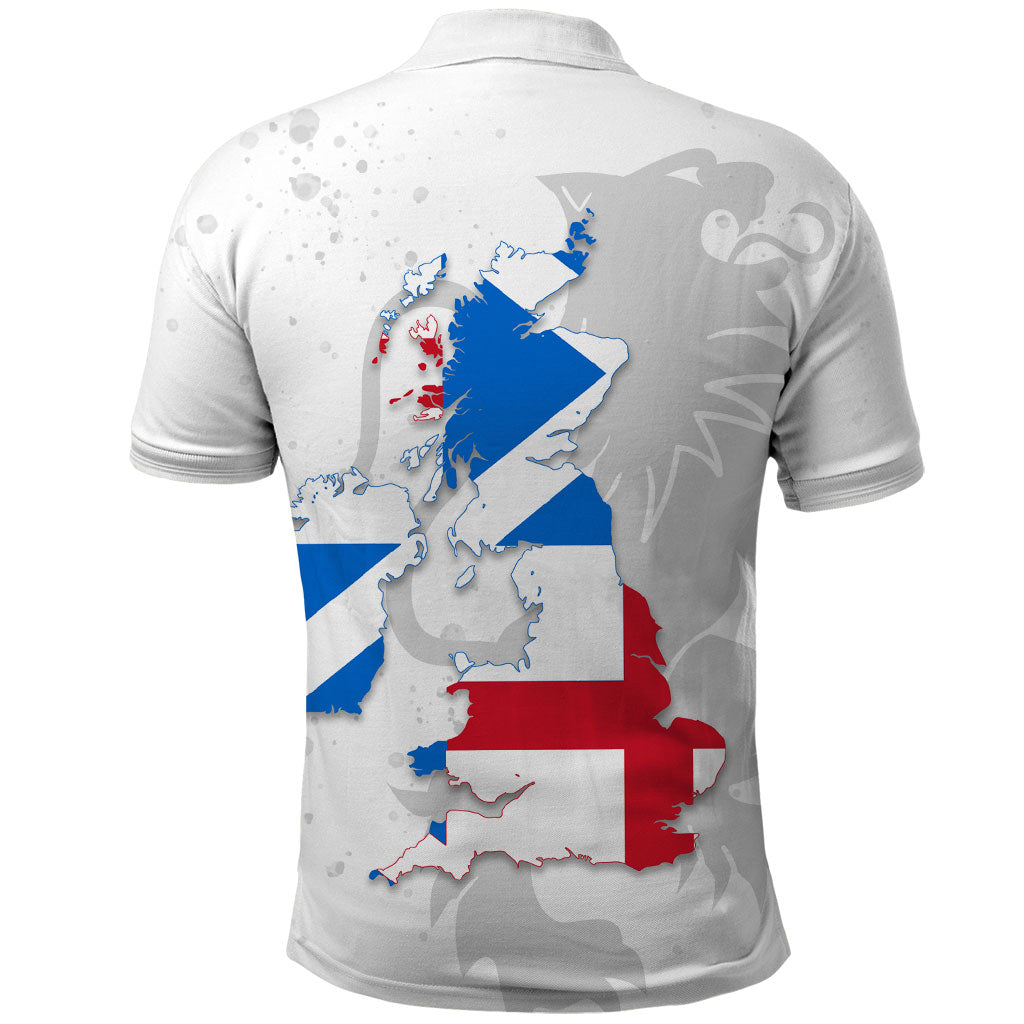 Commonwealth Of England Map Polo Shirt Historical British Isles Flag Silhouette