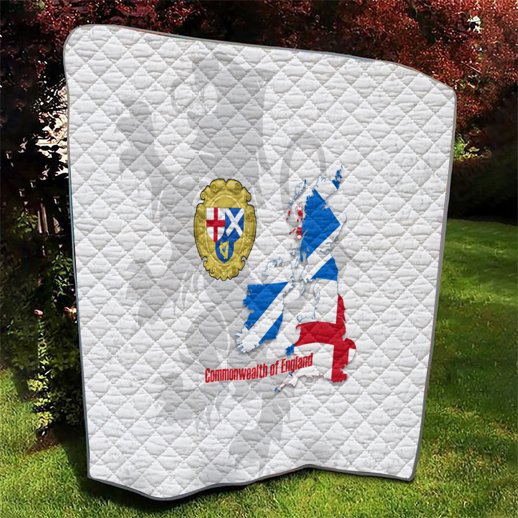Commonwealth Of England Map Quilt Historical British Isles Flag Silhouette