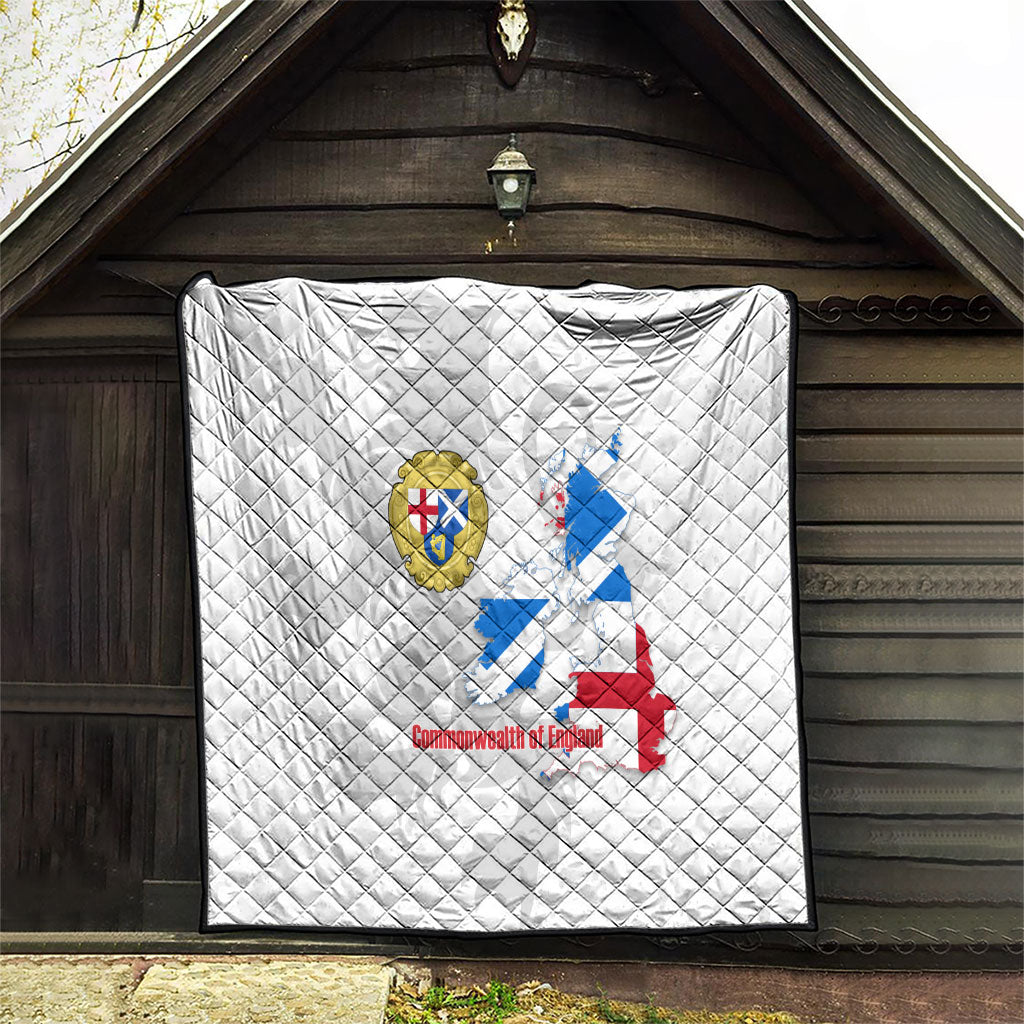 Commonwealth Of England Map Quilt Historical British Isles Flag Silhouette