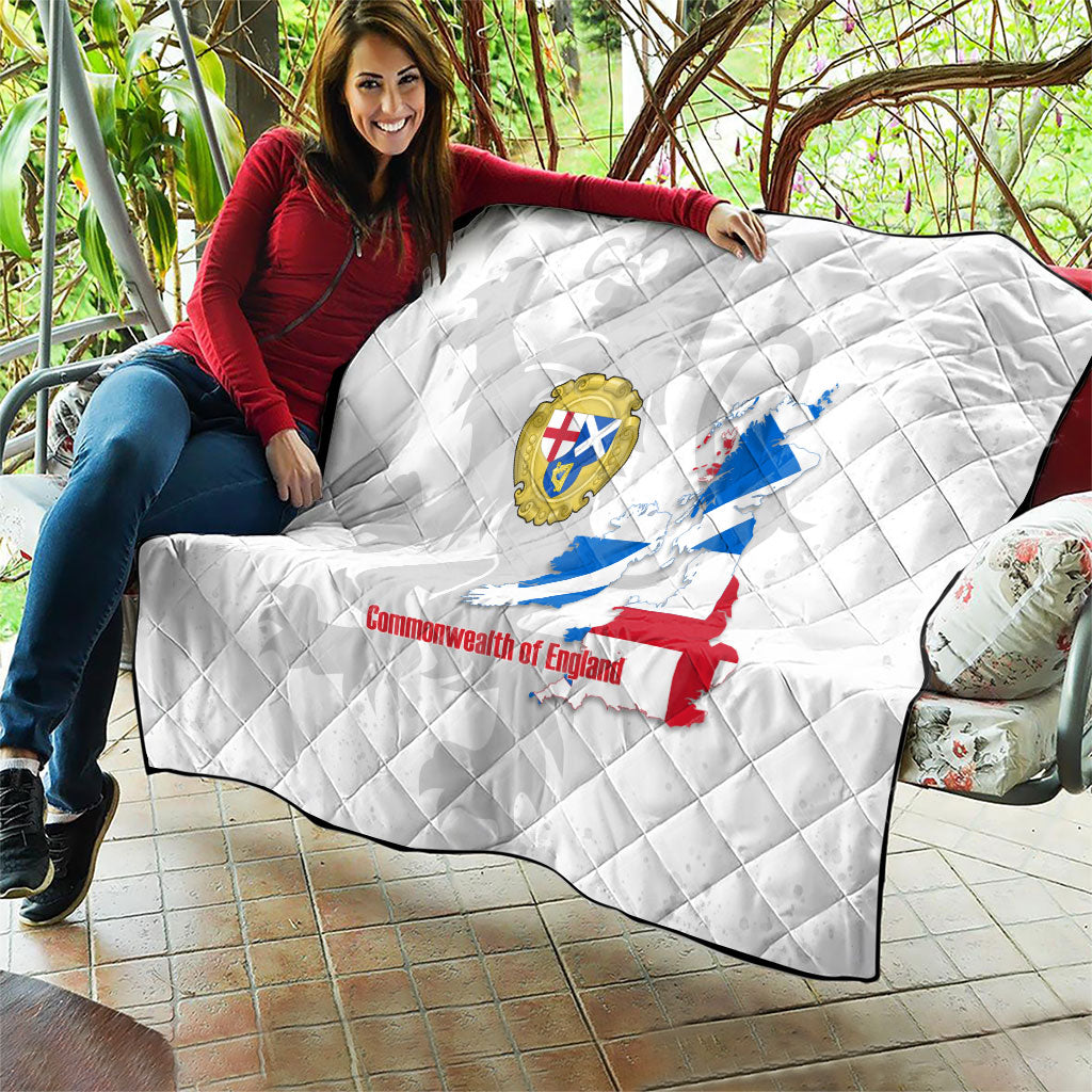 Commonwealth Of England Map Quilt Historical British Isles Flag Silhouette