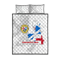 Commonwealth Of England Map Quilt Bed Set Historical British Isles Flag Silhouette
