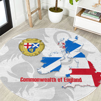 Commonwealth Of England Map Round Carpet Historical British Isles Flag Silhouette