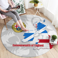 Commonwealth Of England Map Round Carpet Historical British Isles Flag Silhouette