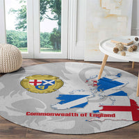 Commonwealth Of England Map Round Carpet Historical British Isles Flag Silhouette