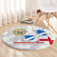 Commonwealth Of England Map Round Carpet Historical British Isles Flag Silhouette