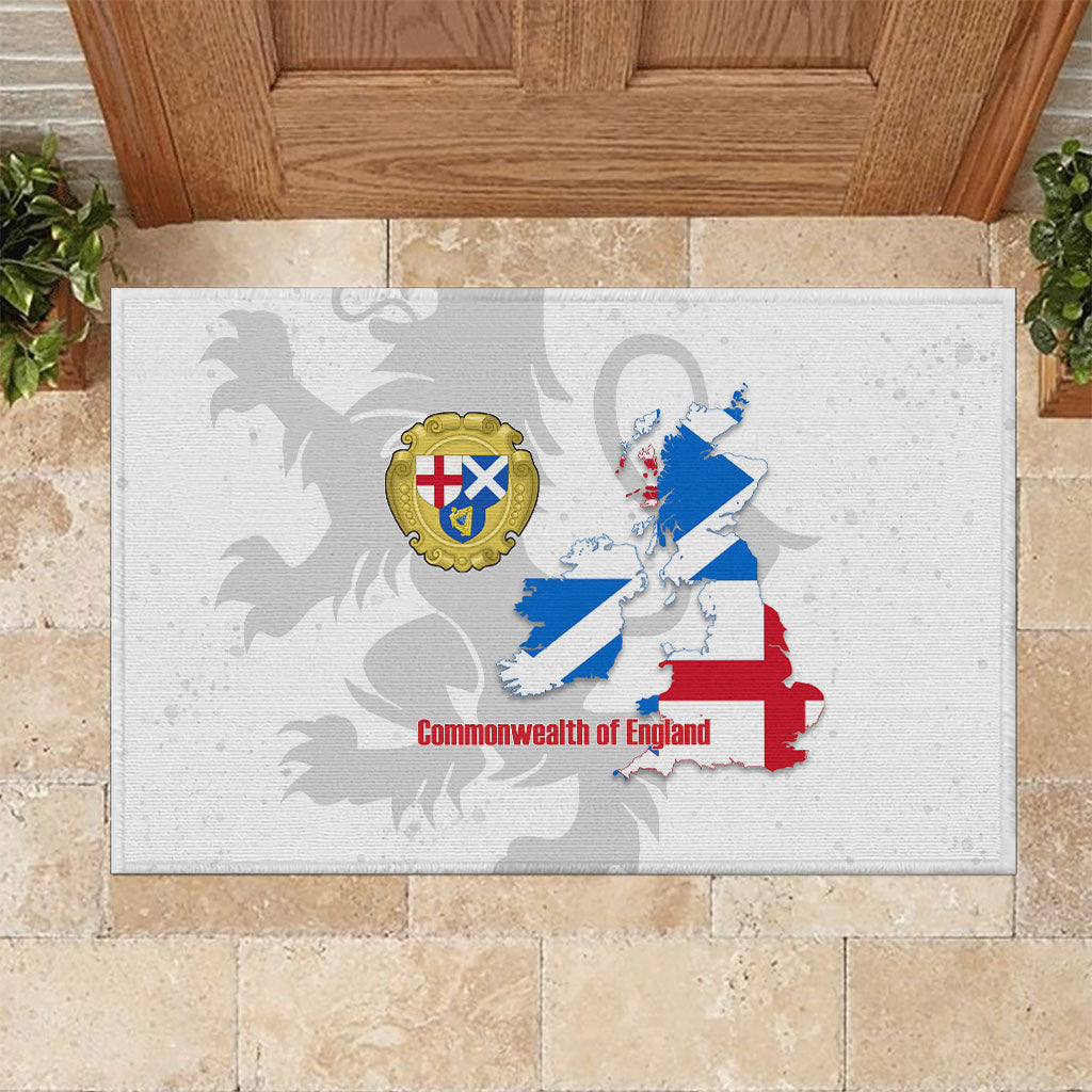 Commonwealth Of England Map Rubber Doormat Historical British Isles Flag Silhouette